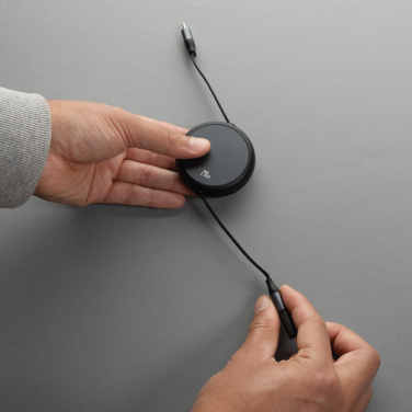 Logotrade promotional gift image of: Terra RCS recycled aluminium retractable 240W 2-in-1 cable