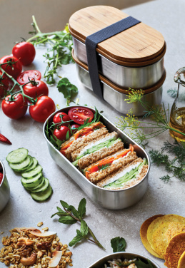 Logo trade corporate gift photo of: Black+Blum Stainless Steel Double Bento Box