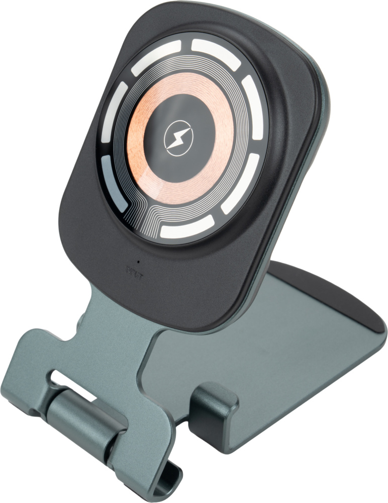 Logo trade promotional items image of: Phone holder with wireless charger