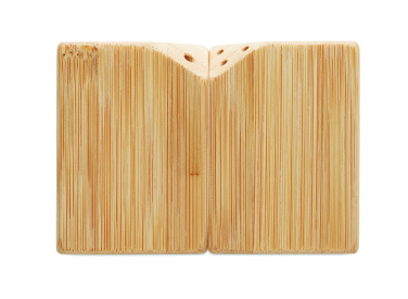 Logo trade promotional gift photo of: Bamboo salt & pepper set