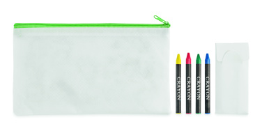 Logo trade business gifts image of: Pencil case with 4 crayons