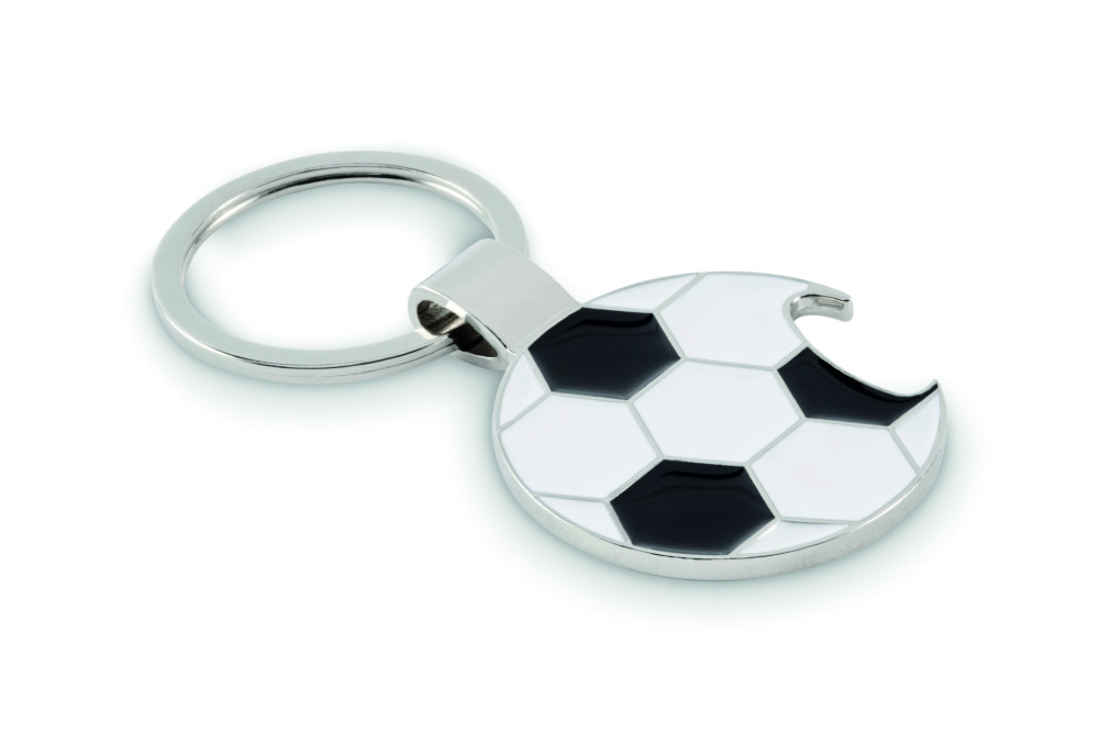 Logo trade promotional products image of: Football keyring with opener
