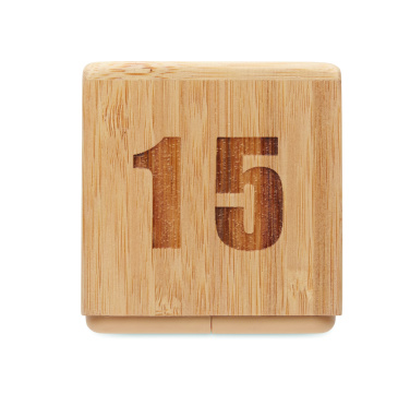 Logo trade promotional gift photo of: Bamboo twist snooze timer