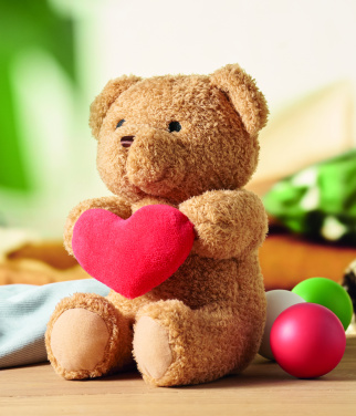 Logo trade promotional gifts picture of: Teddy bear with heart 23cm
