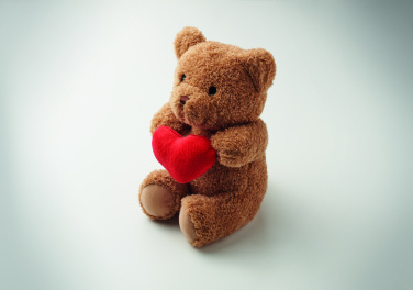 Logo trade promotional giveaways image of: Teddy bear with heart 23cm
