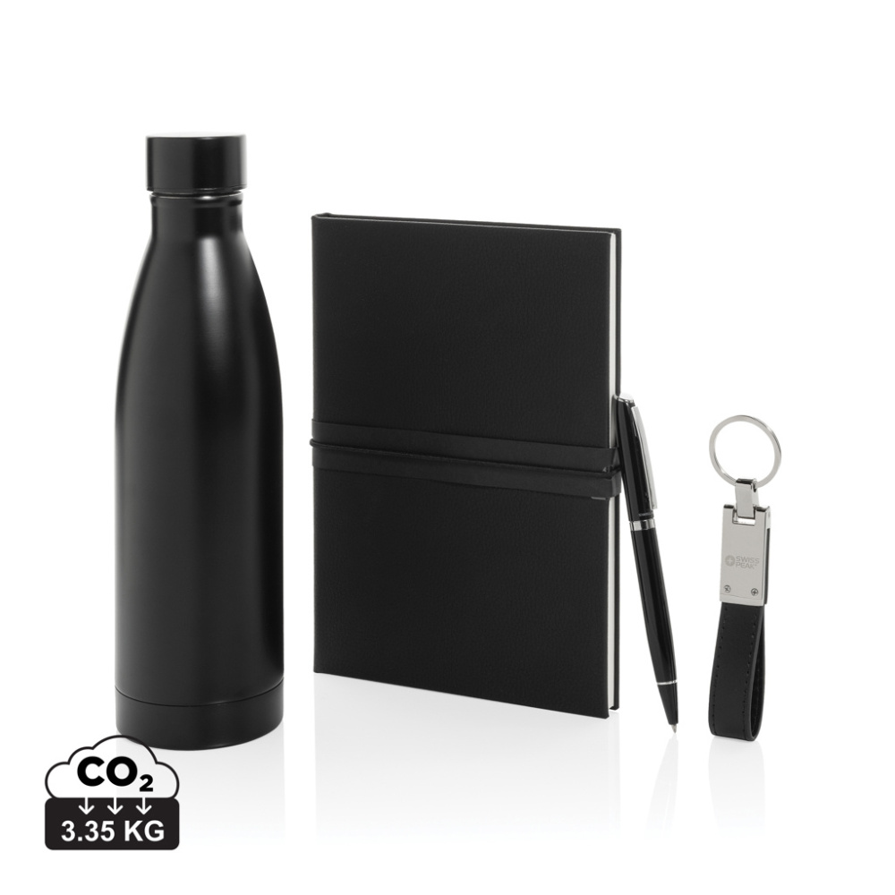 Logo trade promotional giveaway photo of: Swiss Peak RCS deluxe business gift set w/ water bottle