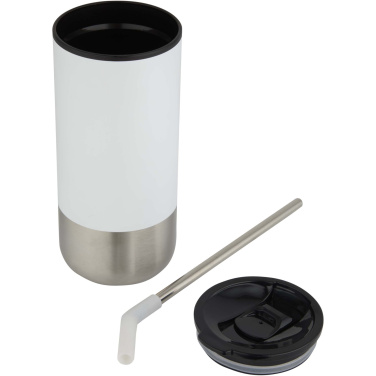 Logotrade promotional gift picture of: Grayson 480 ml RCS recycled insulated tumbler with straw