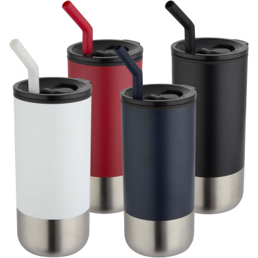 Logo trade promotional merchandise photo of: Grayson 480 ml RCS recycled insulated tumbler with straw