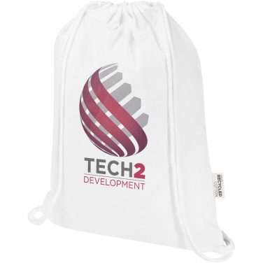 Logo trade promotional giveaways image of: Peru Blend 180 g/m² GRS recycled drawstring bag 5L