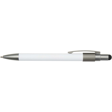 Logo trade promotional products image of: Rill RCS recycled ballpoint pen with stylus and fidget spinner (black ink)