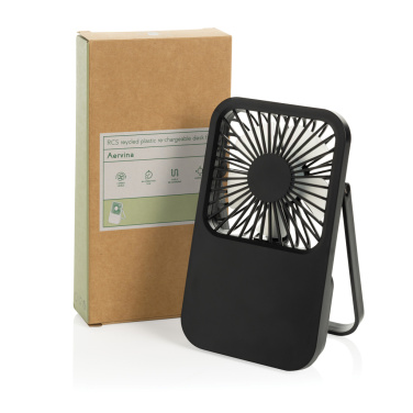 Logotrade corporate gift image of: Aervina RCS recycled plastic re-chargeable desk fan