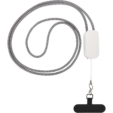 Logotrade promotional gift picture of: Anser recycled plastic smartphone lanyard with 27W 5-in-1 built-in cable