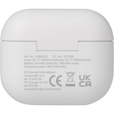 Logo trade promotional giveaway photo of: Altais recycled plastic True Wireless Bluetooth® headset