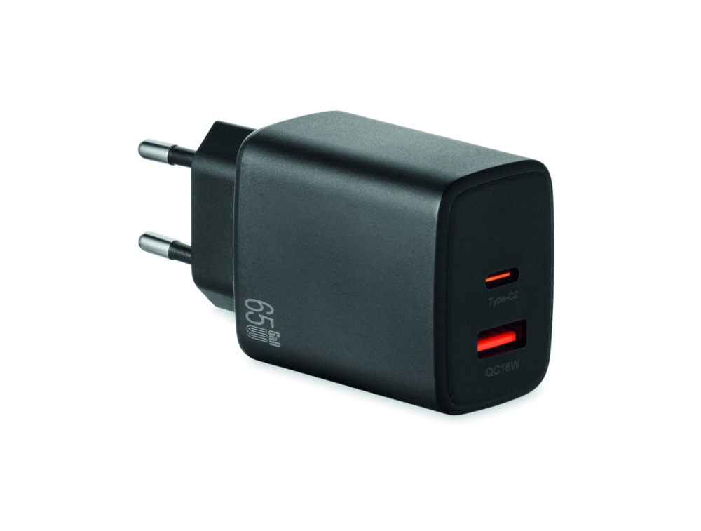 Logotrade promotional merchandise image of: EU 2-pole wall adapter/charger