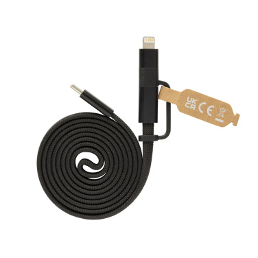 Logo trade promotional giveaways image of: Arc RCS recycled Ultra-thin 60W 2 in 1 magnetic cable