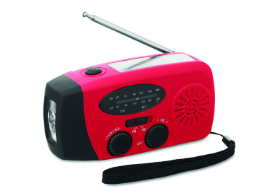 Logo trade promotional giveaways image of: Portable radio SOS with LED torch