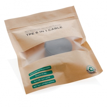 Logotrade reklaamtooted pilt: RCS-standardi taaskasutatud plastik ja TPE 6-in-1 kaabel