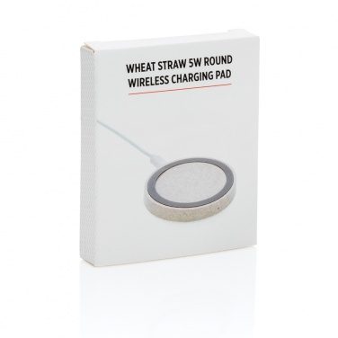 Logotrade ärikingi foto: Wheat Straw 5W ümmargune juhtmevaba laadimisalus
