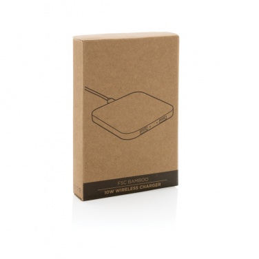 Logotrade reklaamtooted pilt: Bambusest 10 W juhtmevaba laadija USB-ga