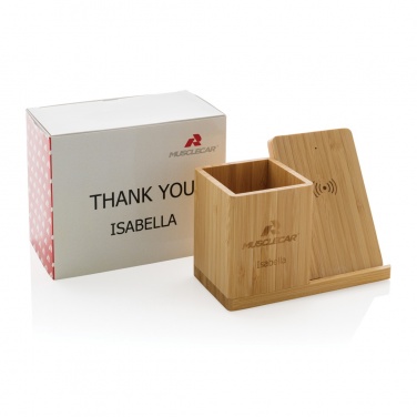 Logo trade meened foto: Calgary bambusest 10W juhtmevaba laadija