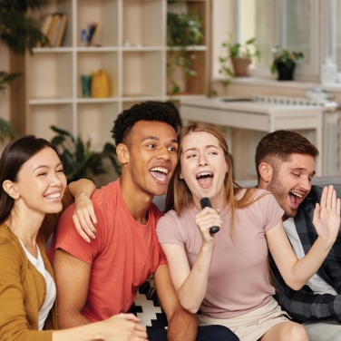 Logo trade meene pilt: Singvibe RCS taaskasutatud plastikust karaokekomplekt topeltmikrofoniga