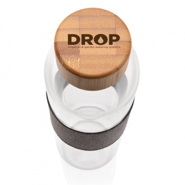 Logo trade reklaamtoote pilt: Impact borosilikaatklaasist pudel bambusest kaanega