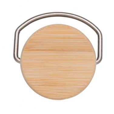 Logo trade reklaamkingi pilt: Moodne roostevabast terasest pudel bambusest kaanega