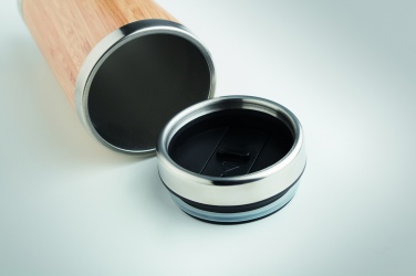 Logo trade ärikingituse pilt: Topeltseintega bambusest termostass 430ml