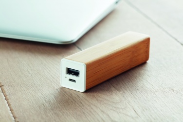 Logotrade reklaamkingituse foto: Bambusest akupank 2200 mAh POWERBAM