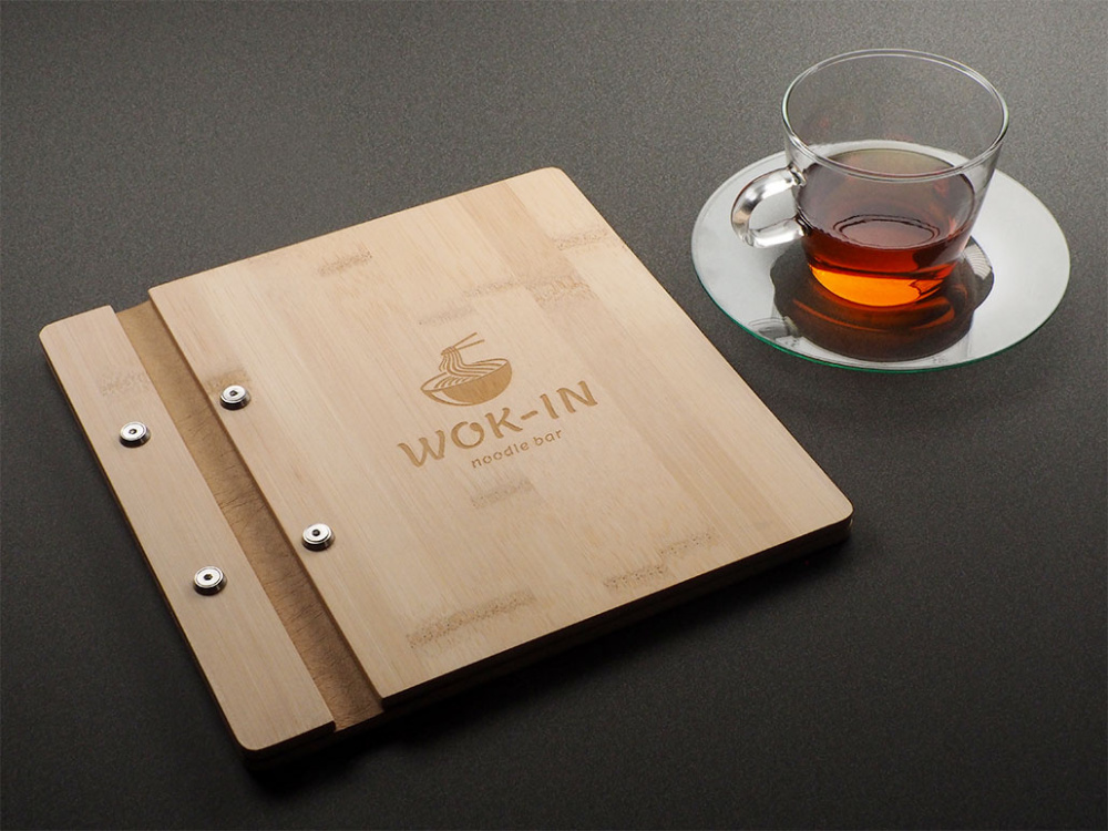 Logo trade reklaamkingituse pilt: Puidust menüü kaaned 1905292