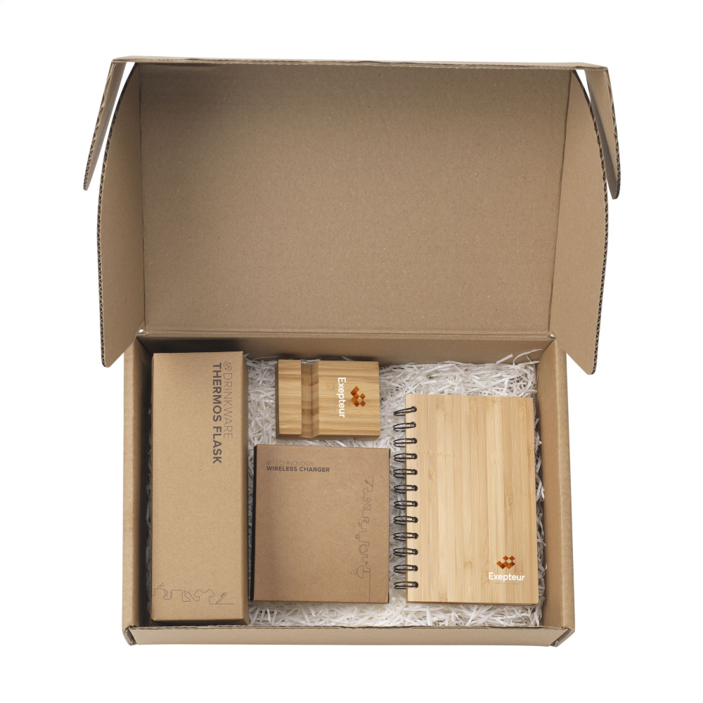 Logo trade reklaamkingi pilt: Bambusest reklaamkingituste kinkekomplekt