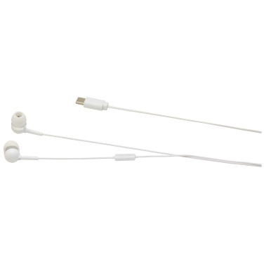 Logo trade reklaamkingi pilt: Baekdu juhtmega Type-C peakomplekt koos taaskasutatud plastikust hoiukarbiga