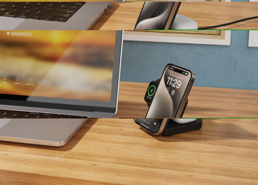 Logotrade firmakingituse foto: Urban Vitamin Arcadia RCS plastikust 15W 3in1 magnetiline laadija