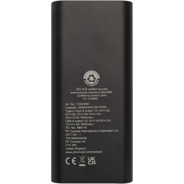 Logotrade reklaamtoote foto: Acamar 20 000 mAh 70W sülearvuti akupank