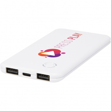 Logotrade mainoslahjat ja liikelahjat tuotekuva: Slender dual ohut varavirtalähde, 4 000 mAh