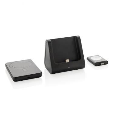 Logotrade liikelahja tuotekuva: Powerbase 3 in 1 -laturi virtapankilla RCS kierrätysmuovia