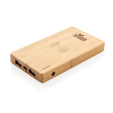 Logotrade liikelahja mainoslahja kuva: Bamboo 4000 mAh:n langaton 5W varavirtalähde