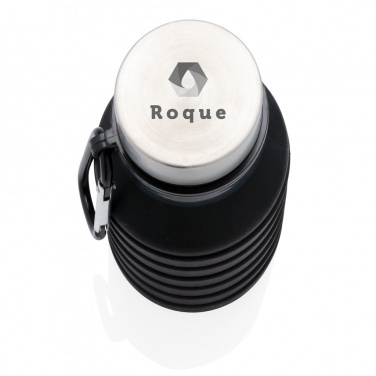 Logo trade liikelahjat tuotekuva: Vuodonkestävä taitettava silikonipullo kannella