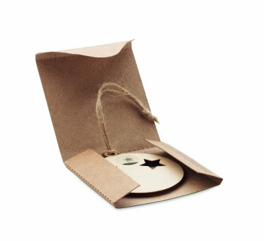 Logo trade liikelahjat mainoslahjat kuva: Puinen pallokoriste