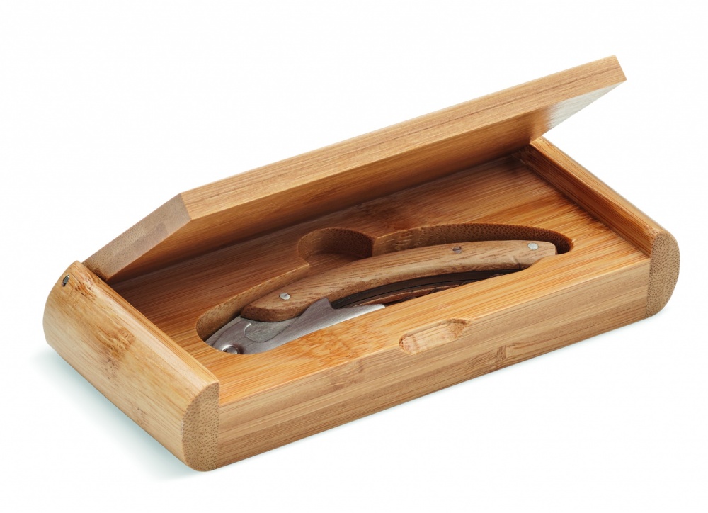 Logotrade liikelahja mainoslahja kuva: Tarjoilijan korkkiruuvi bambua