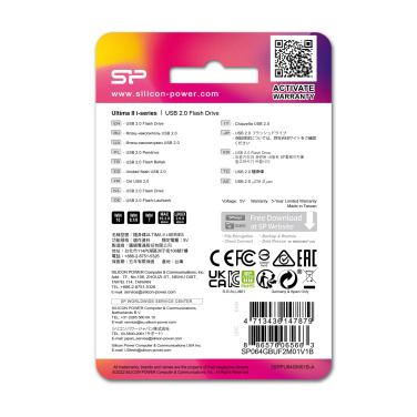Logo trade liikelahja kuva: Pendrive Silicon Power Ultima II i-sarja 2.0