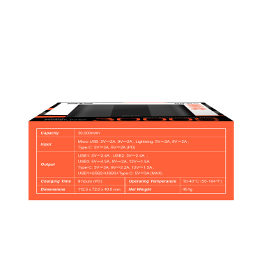 Logotrade liikelahja tuotekuva: POWER BANK SILICON POWER QX55 30000 MAH