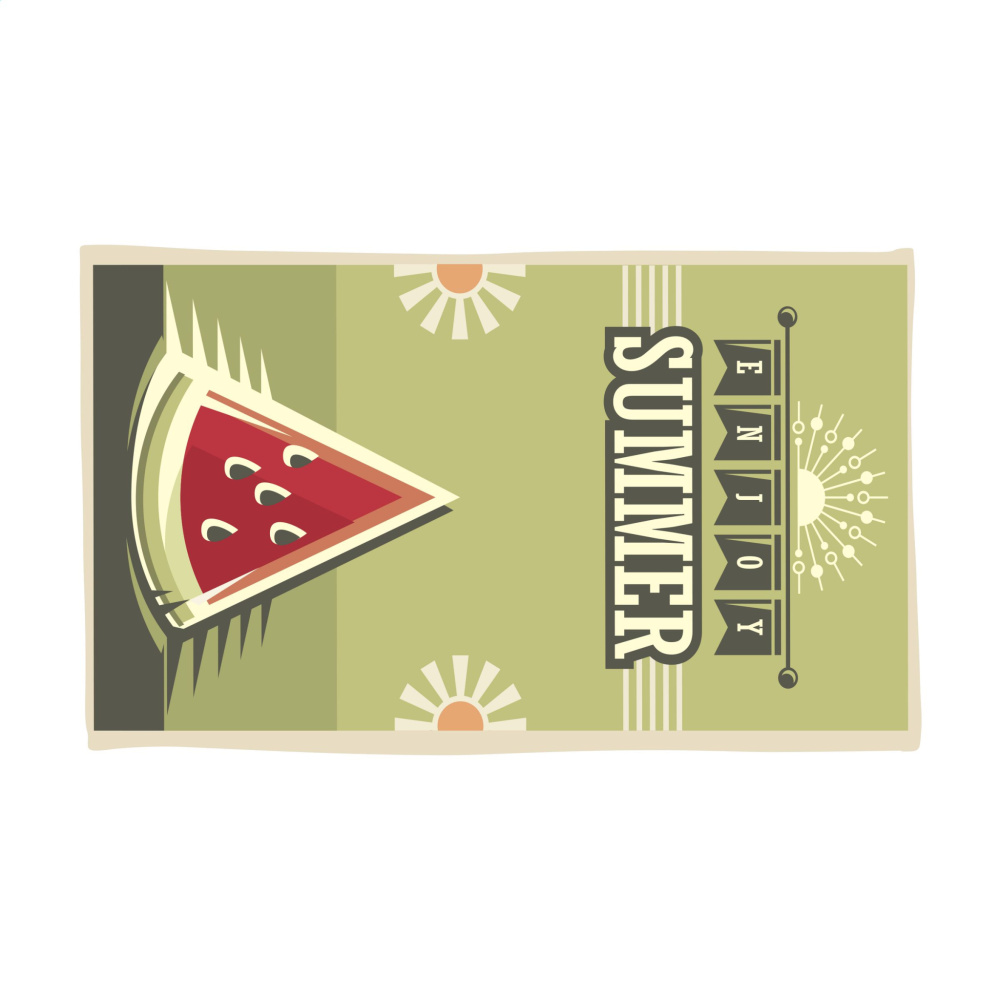 Logotrade mainoslahja ja liikelahja kuva: Painettu RPET-rantapyyhe 350 g/m² 100x180