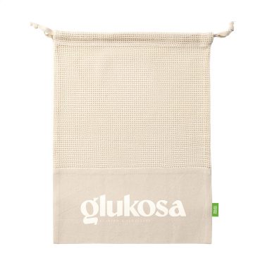 Logo trade mainoslahja ja liikelahja tuotekuva: Natura Organic GOTS Mesh Bag (120 g/m²) hedelmäpussi