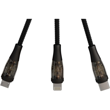 Logotrade liikelahjat kuva: SCX.design C50 100 W:n / 5 A:n pikalataava 5-in-1-kaapeli digitaalisella näytöllä