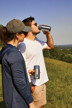 Logo trade liikelahja mainoslahja tuotekuva: Musta+Blum-eristetty matkamuki ruostumatonta terästä