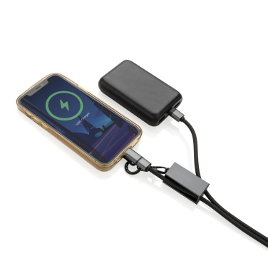 Logo trade liikelahja mainoslahja tuotekuva: Terra RCS rPET -puhelinjohto, jossa on kaksoislatauskaapeli