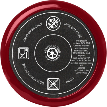 Logo trade mainostuote kuva: Melbourne 1 200 ml:n RCS-sertifioitu kierrätetty teräs, eristetty  muki pillillä