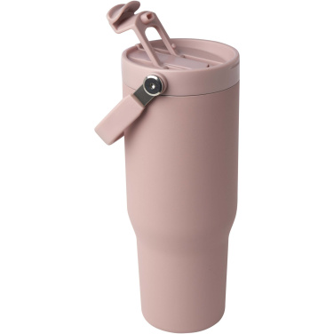 Logo trade mainostuote kuva: Bronx 900 ml:n RCS-sertifioidusta kierrätetystä ruostumattomasta teräksestä valmistettu kuparityhjiöeristetty juomamuki, jossa on kaksitoiminen kansi