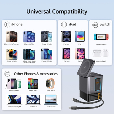 Logo trade mainoslahja ja liikelahja tuotekuva: Urban Vitamin Sacramento 105WGAN -laturi, kaapelit